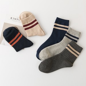Sifot Wholesale Winter Fluffy Warm Custom Cotton Stripe Sports Socks Men Thick Crew Socks