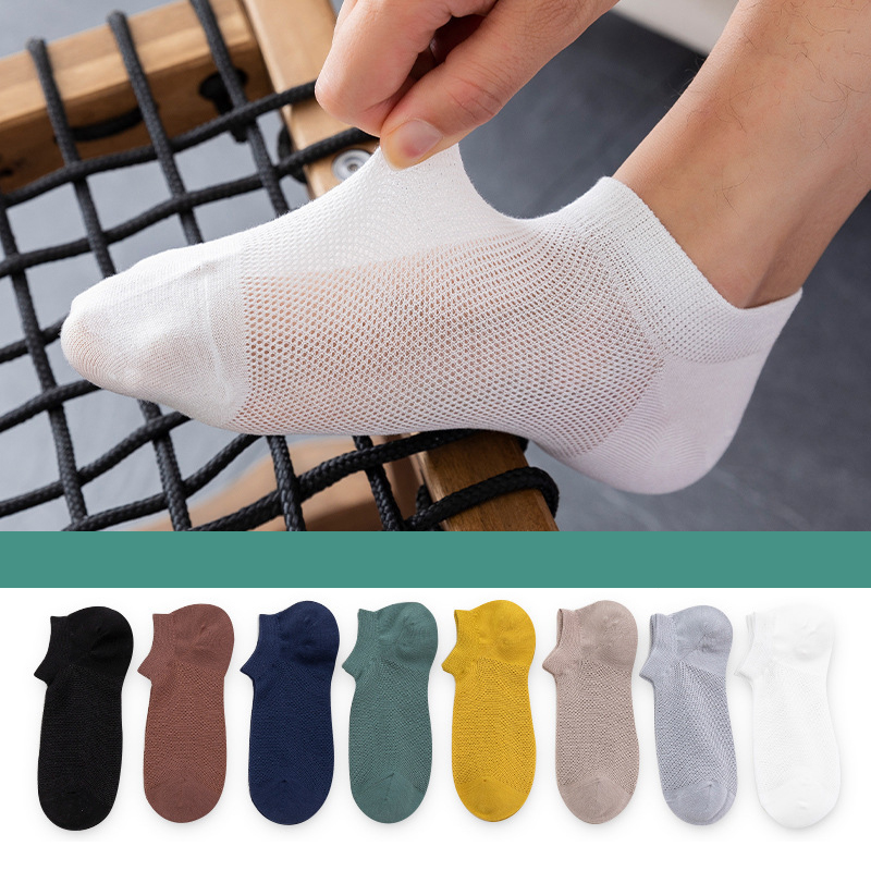 Wholesale High Quality Breathable Summer Thin Mesh Short Socks Pure Color Casual Amkle Socks For Women Featured Image