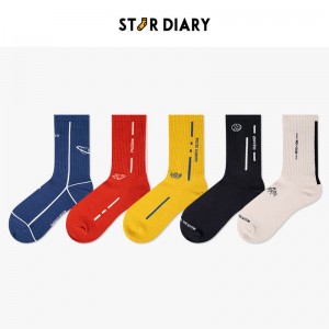 Mid Tube In Fashion Autumn And Winter Cute Stripe Street College Style Korean Verision Long Tube Personality Socks