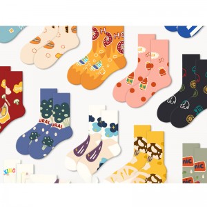 Sifot Wholesale Custom Design Cotton Mid Tube Socks Colorful Cartoon Patterned Sports Happy Socks Unisex