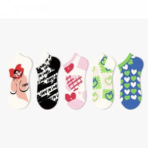 Sifot Wholesale Summer Breathable Thin Cotton Ankle Socks Cartoon Pattern Cute Ankle Socks for Women