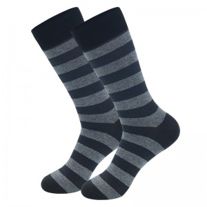 Men’s Stockings Large Stripe Solid Color Business Trend Cotton Thicken Socks