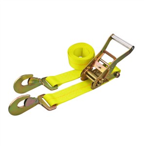 2 Inch Wide Handle Ratchet Tie Down Straps With Twist Flat Snap Hook