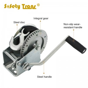 600lbs to 3000lbs Portable Manual Gear hand winch for boat or trail Vehicle lifting with webbing or Wire rope