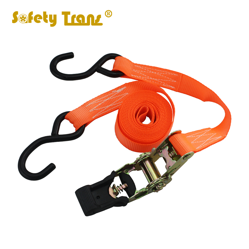 4ps 1 inch 17ft 2200lbs cargo truck Tie down strap set with S hook Featured Image