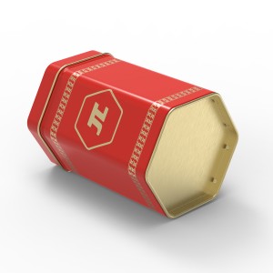 Hexagram-shape tin box DR1019A for health care products