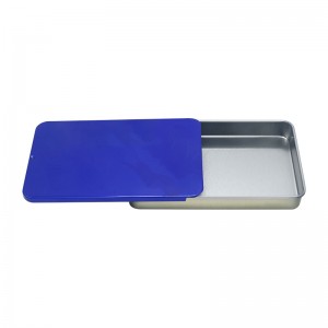 Square tin box ED2077A-01 with slide lid for health care products