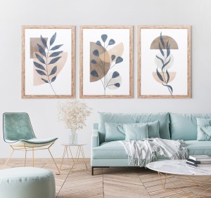 Wholesale Seashell Decoration Wall Hanging - Set of 3 Framed Boho Tropical Plants and Geometric Wall Art – Jane Waytt