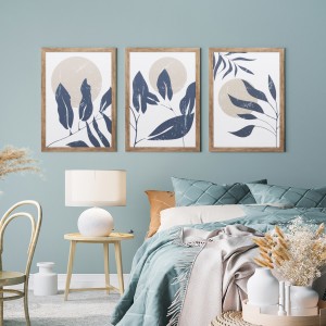 Wholesale Price Wall Drawing Decoration - Set of 3 Framed Boho Tropical Plants and Geometric Wall Art – Jane Waytt