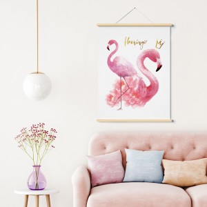 Good Quality Painting - Watercolor Flamingo Scroll Canvas Painting – Jane Waytt