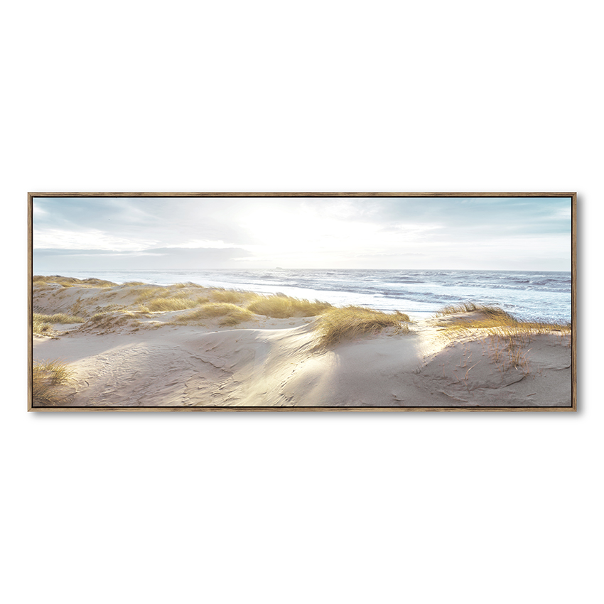 Long Banner Beach Landscape Framed Canvas Wall Art