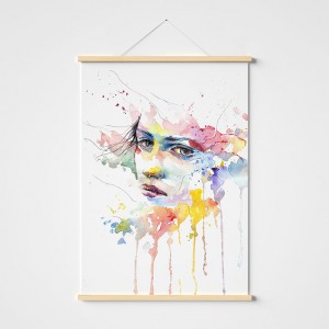China Cheap price Modern Wall Art Painting - Abstract Watercolor Woman Face Scroll Canvas Painting – Jane Waytt