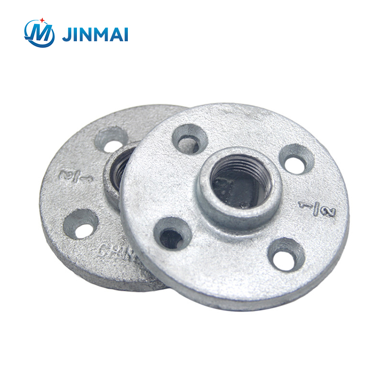 Decorative Pipe Flange black Malleable Iron Threaded Pipe Fitting Floor Flanges 3/4 floor flange