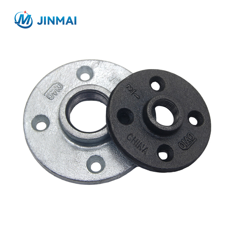 China supplier 3/4 inch galvanized malleable iron floor flange with 4 holes for industry