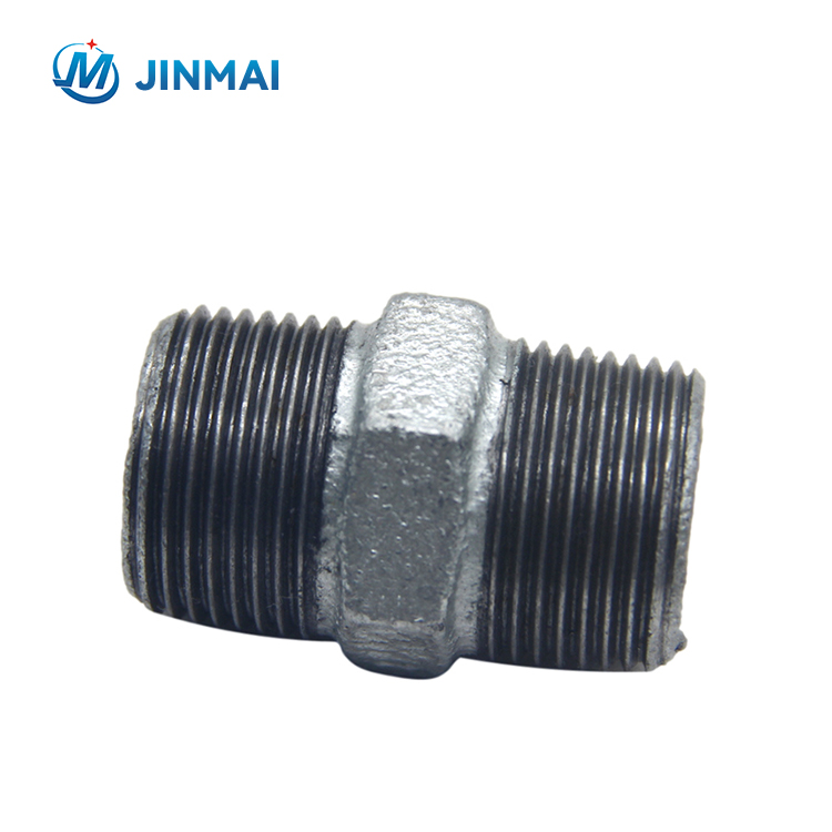 JINMAI 1/8”-6” galvanized malleable iron reducing hexagon nipple pipe fitting plumbing pipe tube connector in water gas steam