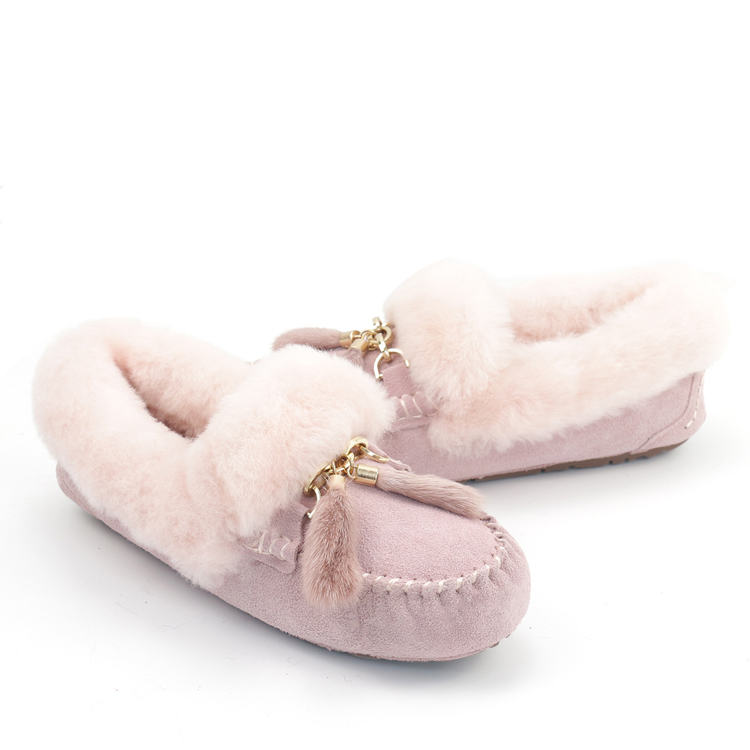 1real sheepskin moccasin slippers