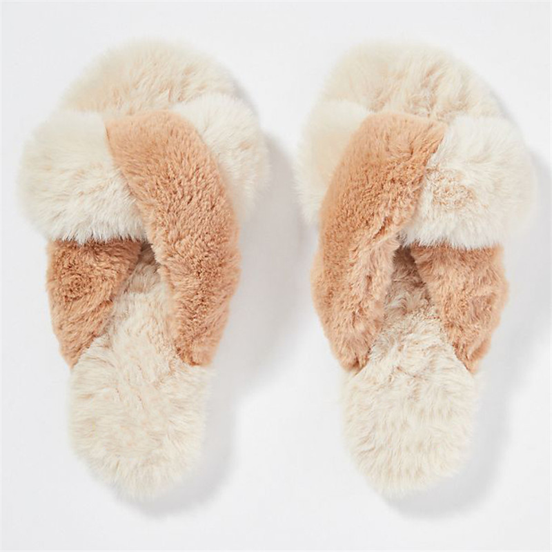 1white fur slippers