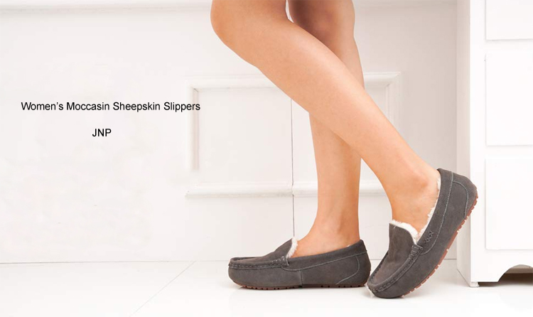 Genuine Shearling Moccasin Slippers