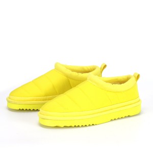 Fixed Competitive Price Fluffy Indoor Slippers - Custom Women New Fashion Yellow Nylon Warm Winter Down Slippers Boots – JNP
