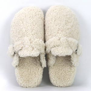 Custom Women Fashion Outdoor Lamb Fur Closed Toe Birken Slippers