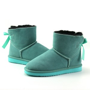 Women’s Fashion Customizable Winter Warm Faux Fur Lining Mini Bailey Bow Ankle Snow Boots