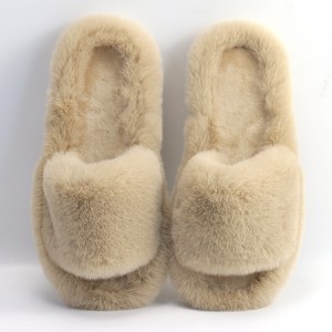 Women Fluffy Indoor Vegan Fur Slippers Custom Logo