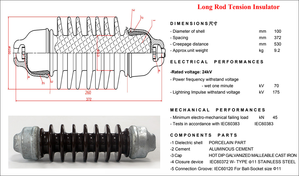 45KN 7sheds long rod insulator (6)