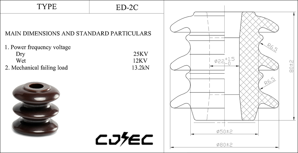 ED-2C Low Voltage Porcelain  Ceramic Shackle Insulator (6)