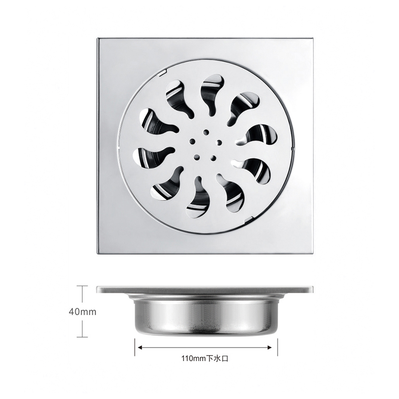 Customized garage bathroom square stainless steel industrial floor shower drain Featured Image