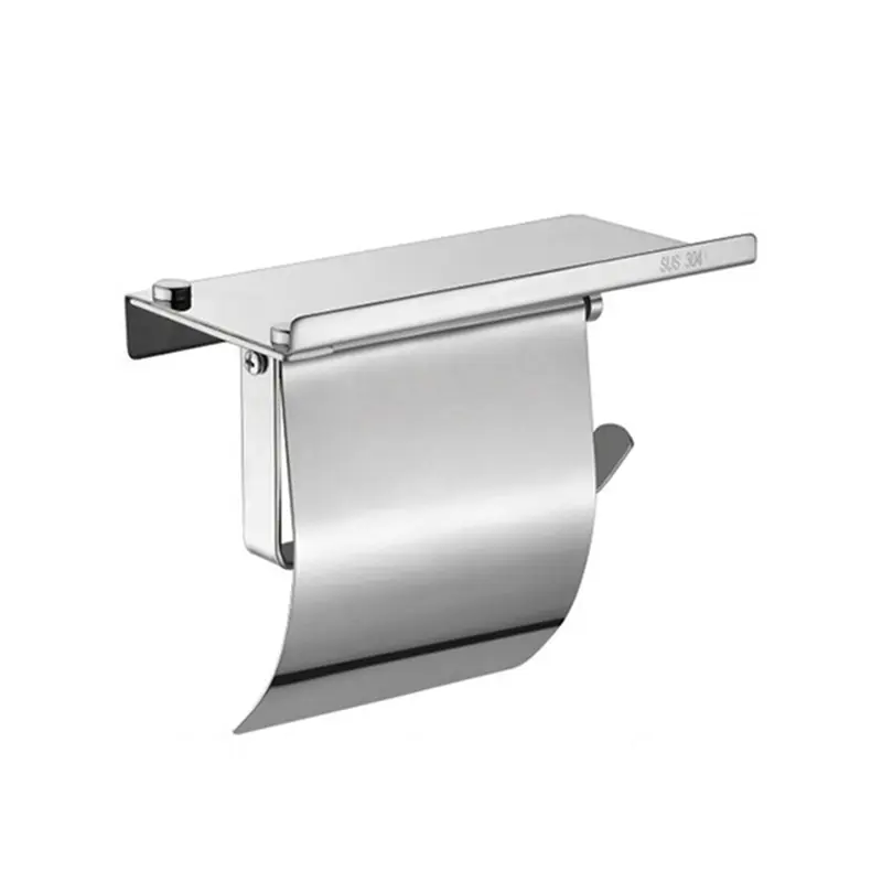 SUS 304 stainless steel wall-mounted paper towel holder suitable for use in bathrooms, kitchens, and hotels