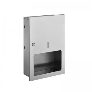 Office building SUS304 stainless steel manual recessed toilet tissue holder multifold paper towel dispenser