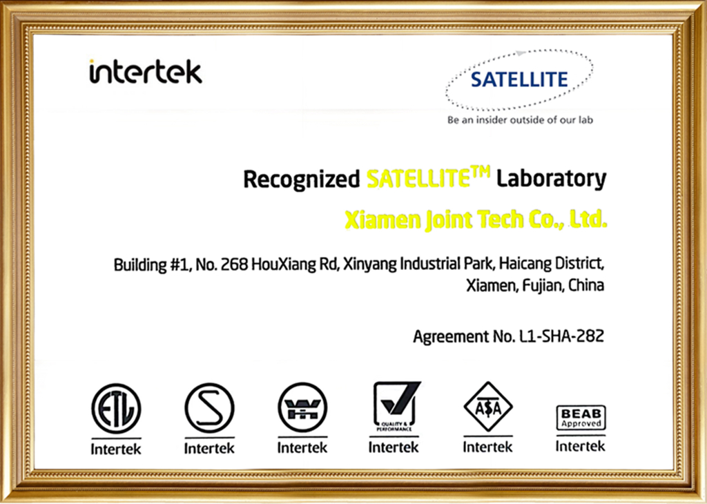 Joint Tech Was Accredited By Intertek’s “Satellite Program” Laboratory