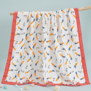 Hot sale Factory Body Towel - 120*150CM cotton six-layer washed baby gauze bath towel  – Jiuling
