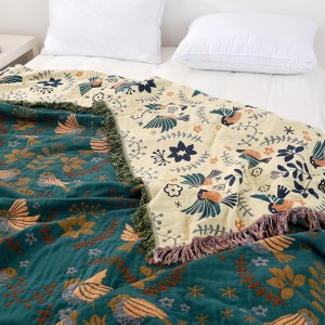 Four seasons cotton gauze cotton Nordic sofa blanket