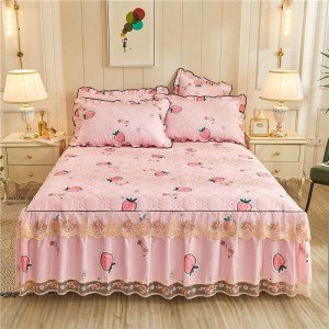 Cotton High Quality Printed Vintage Bed Skirt