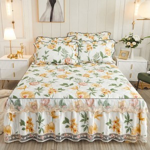 Cotton High Quality Printed Vintage Bed Skirt