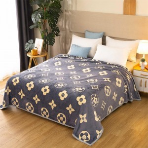 Flannel Blanket Air Conditioning Thickening Blanket Napping Blanket