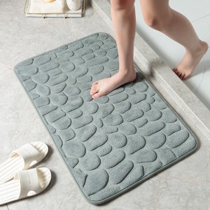 Thickened bathroom non-slip pebble floor mat