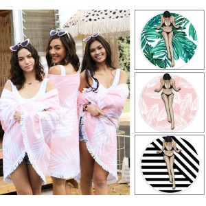 Top Suppliers Black Towels - Factory direct sale microfiber round beach towel shawl beach towel  – Jiuling