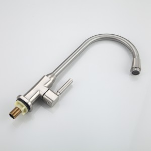 Brush nickel single lever zinc alloy kitchen tap