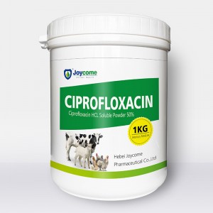Polvo soluble de ciprofloxacina HCL al 50%