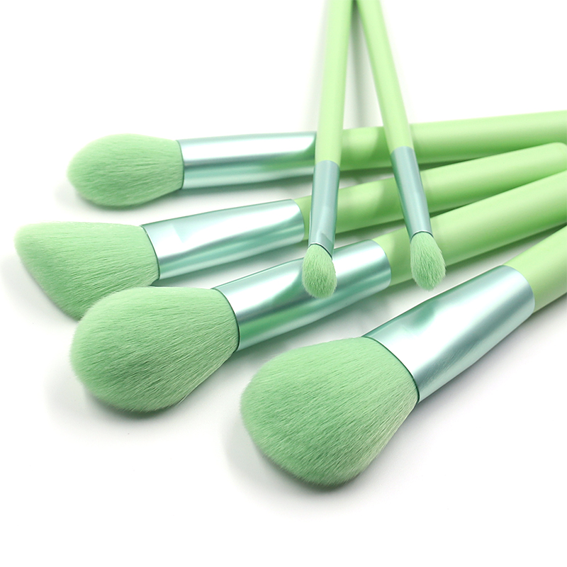 Wholesale Super Quality 6 pcs Green Long Cosmetics Beauty Tools Makeup Brushes Private Label