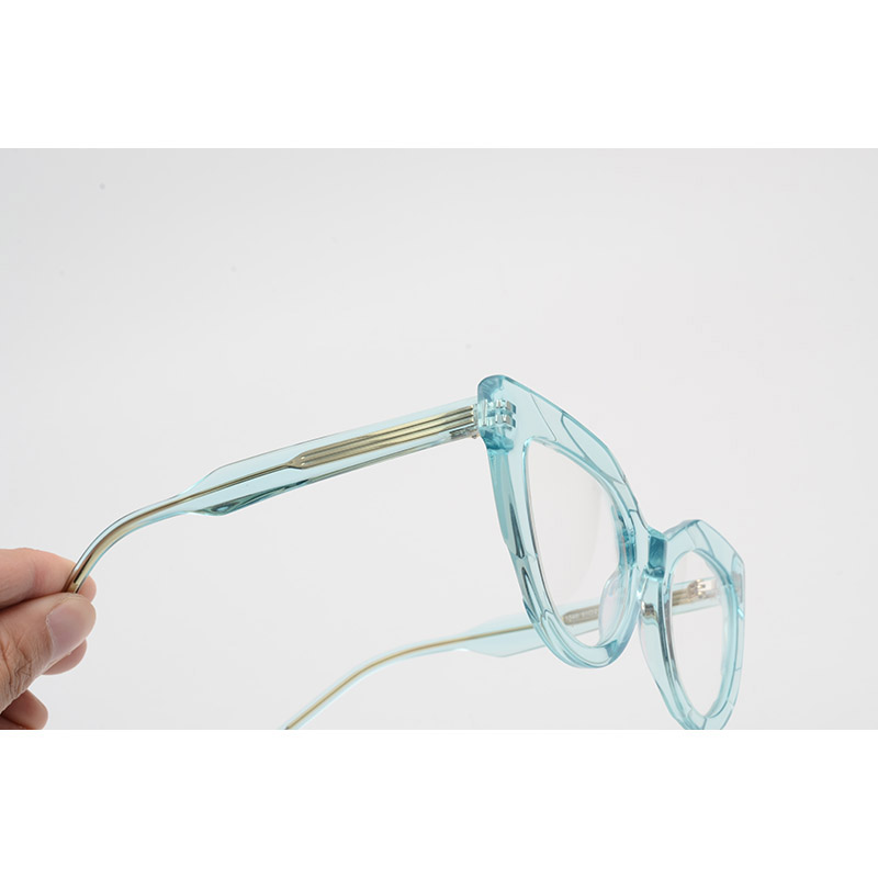 China wholesale Optical Eyeglasses - Joysee 2021 1548 vintage retro italian design crystal glasses cat eye shape eye glass frame for woman thick design clear glasses – Joysee detail pictures