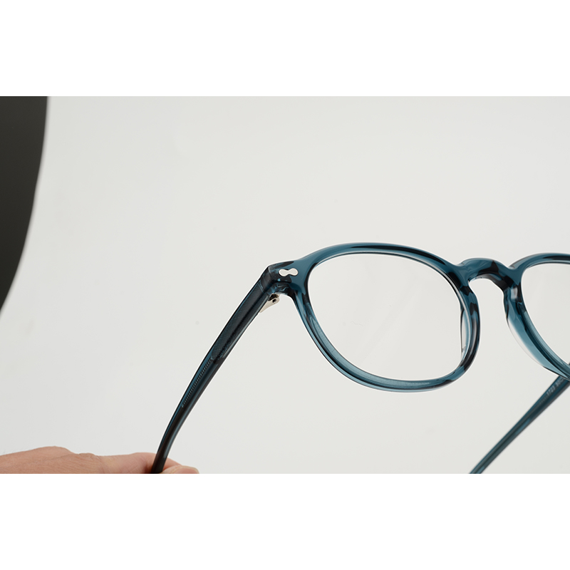 High Quality Optical Frame - 2022 1723 new arrivals round optical eyewear trend round rivets acetate frames transparent color brand designer optical frame-cc – Joysee detail pictures