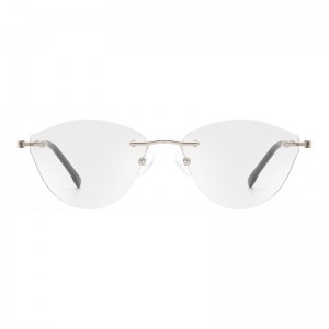 Joysee 2021 3020 High quality Metal oval rimless optical eyewear anti blue light myopia eyeglasses frames unisex glasses frame wholesale