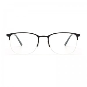 Joysee 2021 4236 excellent quality classical designer half rim black metal optical glasses men prescription eyeglasses