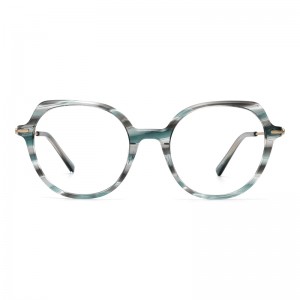 JOYSEE 2022 TJ116 New Style Fashion Unisex Stripe Blue Acetate Combined With Memory Titanium Optical Frames Eyeglasses