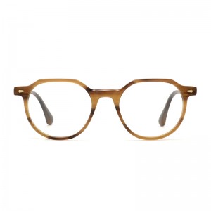 2022 1722 new arrival vintage acetate eyewear stripe color round optical frame thin unisex eyeglasses-cc