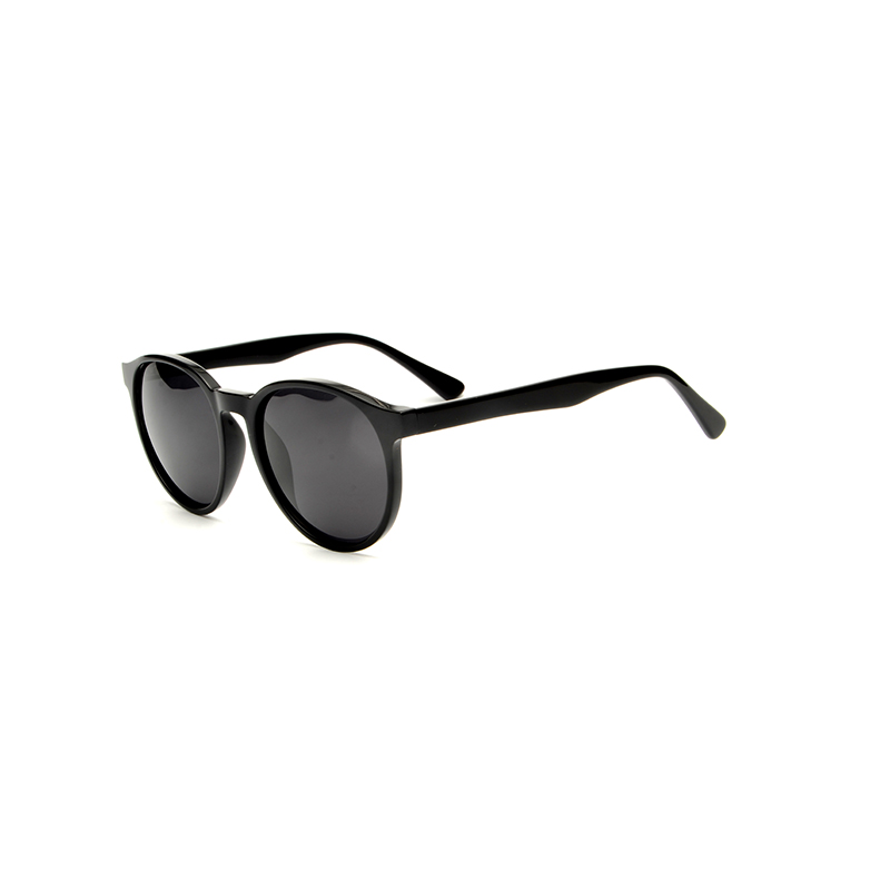 Factory Price Hiking Sunglasses - Joysee 2021 J04AS1002 Top Selling Simple Black Acetate Round Sunglasses Trendy – Joysee detail pictures