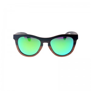 Joysee 2021 J43WDS2667 High-end Handmade Natural wood round sunglasses mirror lens wooden sunglasses